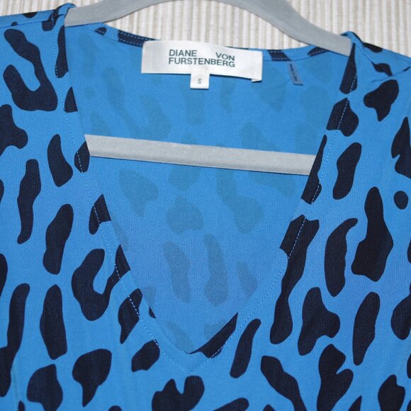 Diane von Furstenberg David pleated leopard-print stretch-jersey mini dress S - Picture 9 of 11